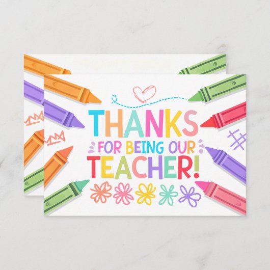 Dank u leerkracht kaart (Voorkant / Achterkant)