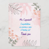 Dank u, leraar. Bewerkbare leraar- en onderliggend Bedankkaart (Voorkant / Achterkant)