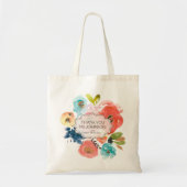 Dank u leraar gepersonaliseerde bloemen geschenk t tote bag (Voorkant)