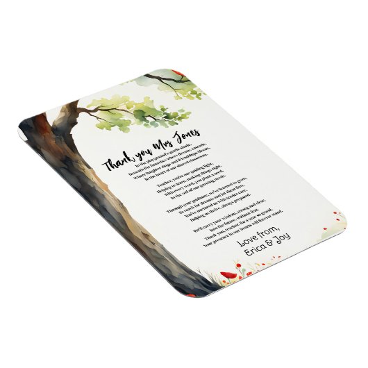 dank u leraar Waardering papaver boom gedicht Magneet (Rechterzijde)