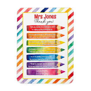 dank u leraar Waardering potloden gedicht Magneet