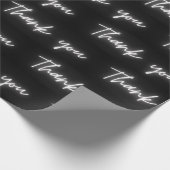 Dank u Leuk Modern Zwart Wit Neon Script Cadeaupapier (Hoek)