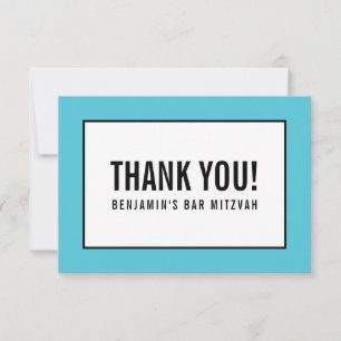 DANK U leuk vet blok zwart turquoise RSVP Kaartje