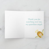 Dank u, Leuke en Gelukkige Beschermengel Bedankkaart (Binnen)