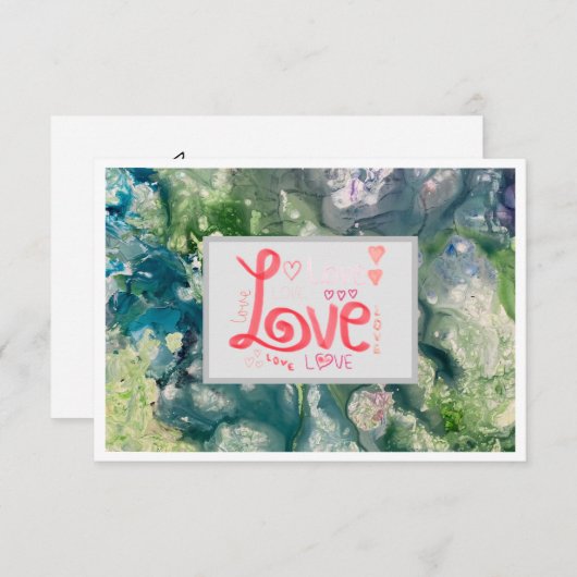 Dank u Liefde Flat Kaart 3.5 "x 5" (Voorkant / Achterkant)