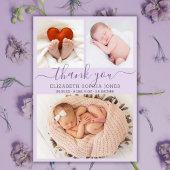 Dank u Lila Foto Collage van de Aankondiging van d