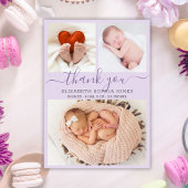 Dank u Lila Foto Collage van de Aankondiging van d