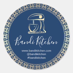 Dank u Logo Kitchen Cooking Chef Bakery Navy Ronde Sticker