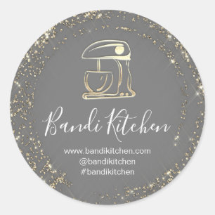 Dank u Logo Kitchen Cooking Chef Bakery Silver Ronde Sticker