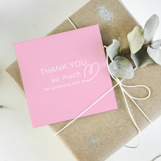 Dank u Logo Loyalty Modern Pink Store QR Code Kortingskaartje