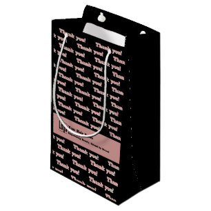 Dank u Logo Motto Haarsalon QR Code Zwart Roze Klein Cadeauzakje