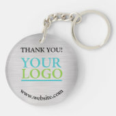 Dank u, Logo, naam website, geborsteld zilver vs 2 Sleutelhanger (Achterkant)