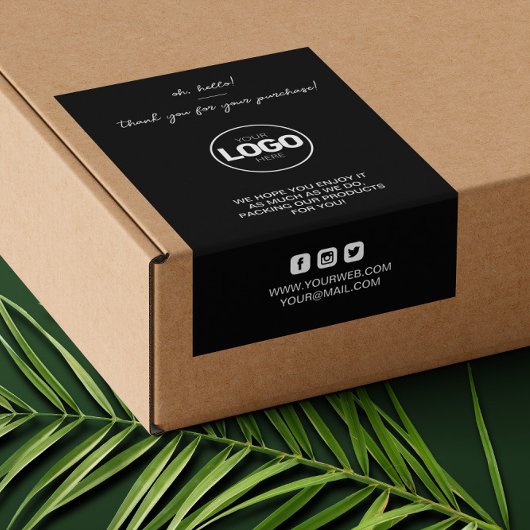 Dank u Logo Packaging Trendy Verzending Sticker