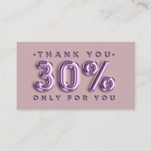 Dank u Logo QRCODE 30%OFF Korting Lavendel Visitekaartje