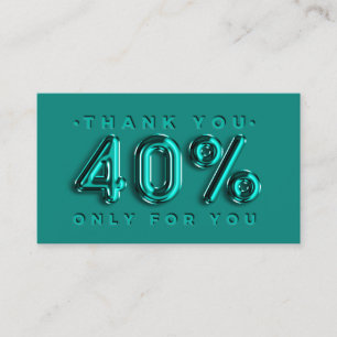 Dank u Logo QRCODE 40%OFF kortingscode Blauwgroen Visitekaartje