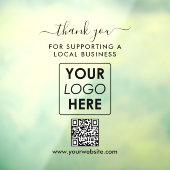 Dank u lokale zakelijke Logo branding welkom Raamsticker (Vel 3)