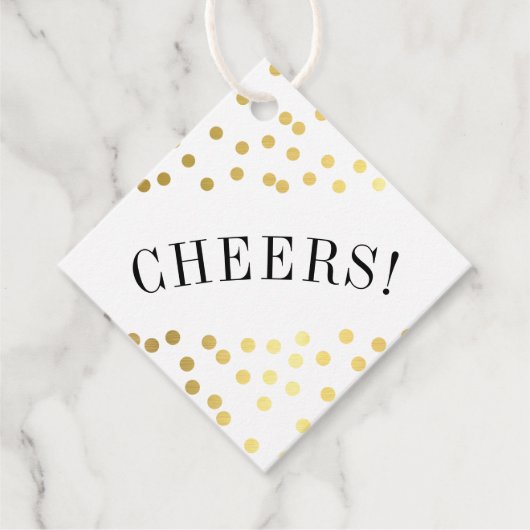 DANK U luxe stijlvolle gouden confetti vlekken pro Bedankjes Labels (Voorkant)