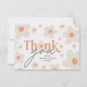 Dank u madeliefje terracotta natuurlijke verjaarda bedankkaart (Voorkant)