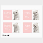 Dank u Maltese Puppy Dog Roze Sticker / Label (Vel)