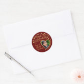 Dank u Maroon Red Gold 2025 Afstuderen gunst Ronde Sticker (Envelop)