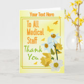 Dank u medisch personeel personaliseren optie kaart (Gele Bloem)
