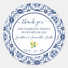 Dank u mediterrane citroenen Vrijgezellenfeest Ronde Sticker