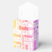 Dank u Meertalige woordcollage Regenboogkleuren Bedankdoosjes (Geopend)