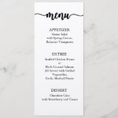 Dank U Menu Kaart, Ontvangst Menu Dank U (Achterkant)