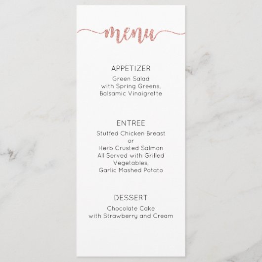 Dank U Menu Kaart, Ontvangst Menu Dank U (Achterkant)