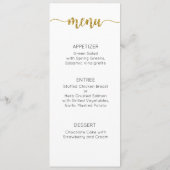 Dank u menu Kaart, receptie menu dank u (Achterkant)