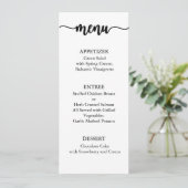 Dank u menu Kaart, receptie menu dank u (Staand voorkant)