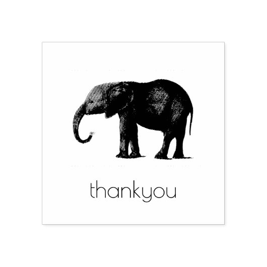 DANK U MET ELEPHANT WOOD ART STAMP 	RUBBERSTEMPEL (Afrduk)