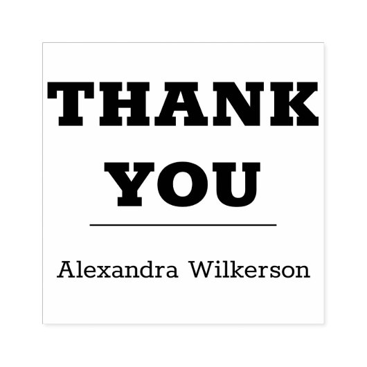 Dank u met Gepersonaliseerde Voornaam en Familiena Rubberstempel (Afrduk)