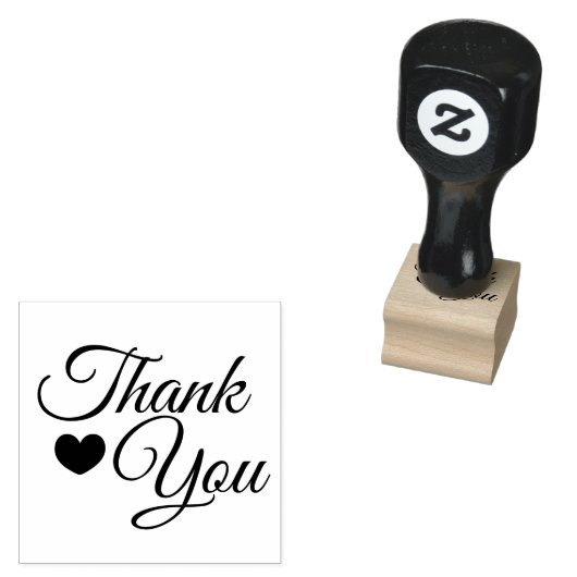 Dank U met Hart Rubberstempel (Gestempeld)