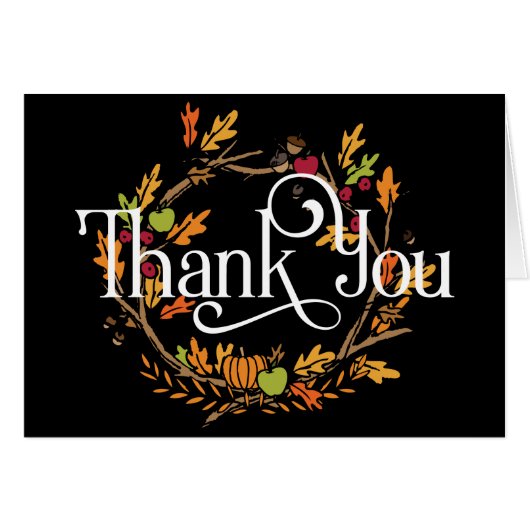 Dank u met Herfst Wreater met bladeren/pompoenen (Voorkant Horizontaal)