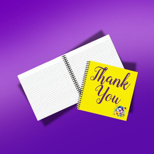 Dank u met Pansies, Paarse & Geel | Notitieboek