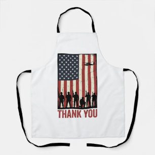 Dank U Militair Amerikaanse Vlag Shirt Ontwerp_1 Schort