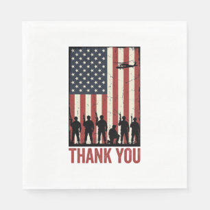 Dank U Militair Amerikaanse Vlag Shirt Ontwerp_1 Servet