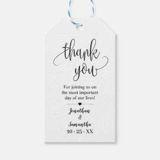 Dank u minimalistische bruiloft vrijgezellenfeest  cadeaulabel