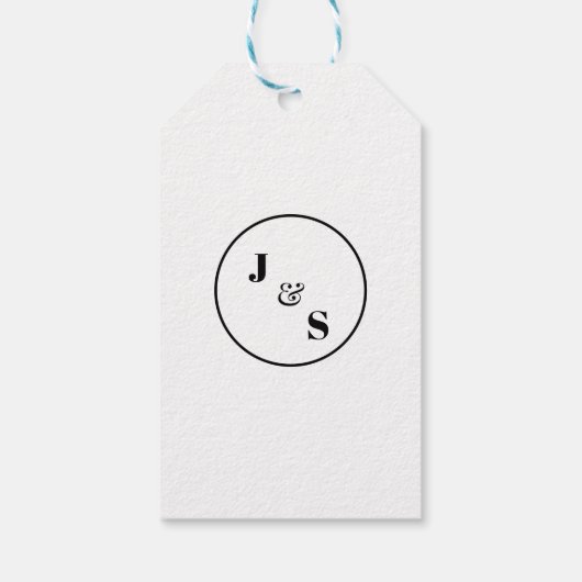 Dank u minimalistische bruiloft vrijgezellenfeest cadeaulabel (Achterkant)
