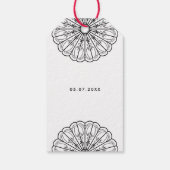 Dank u minimalistische zwart-wit bloemen cadeaulabel (Achterkant)