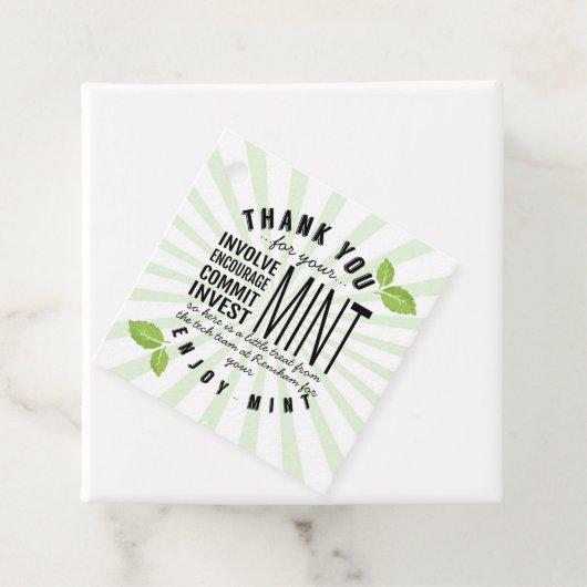 Dank u Mint Vrijwilligerswerk Inzet Bedankjes Labels (In situ)