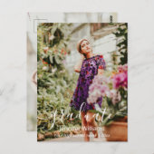 dank u modern handschrift 2 foto ' s afstuderen briefkaart (Voorkant / Achterkant)