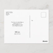 Dank u Modern Script Black en White Wedding Briefkaart (Achterkant)