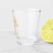 'Dank u' Modern Script Gold Wedding Favor Shot Glas (Rechts)