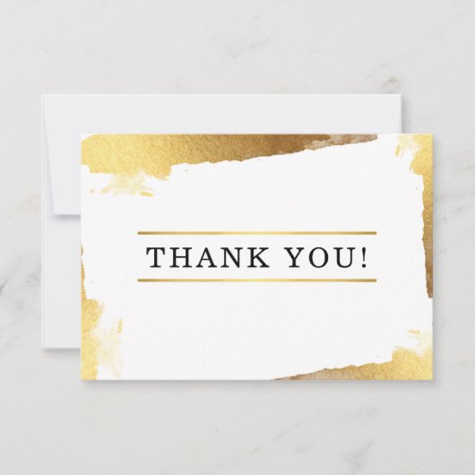 DANK U moderne luxe vergulde gouden randen Bedankkaart (Voorkant)