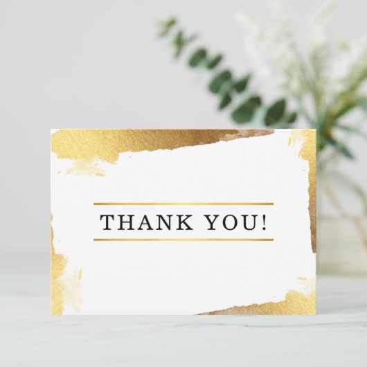 DANK U moderne luxe vergulde gouden randen Bedankkaart (Staand voorkant)