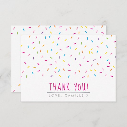 DANK U moderne schattige sprenkels kleurrijk bakke Bedankkaart (Voorkant / Achterkant)
