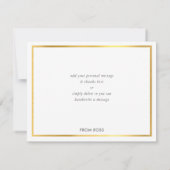 DANK U moderne stijlvolle bordeauxrode gouden schr Bedankkaart (Achterkant)