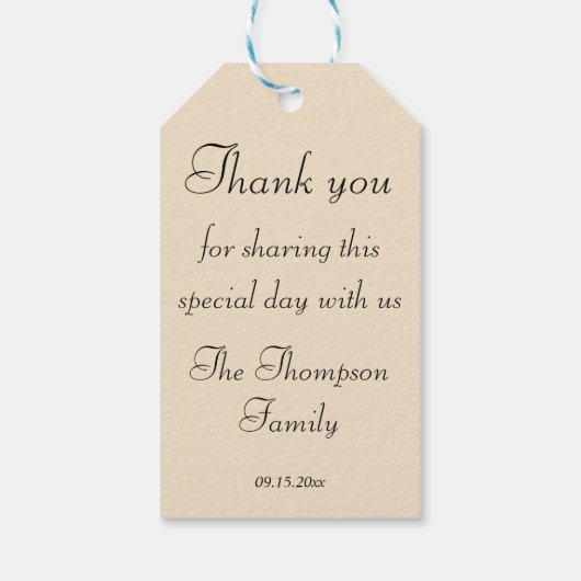 Dank u moderne  strepen Groen Roze Cadeaulabel (Achterkant)